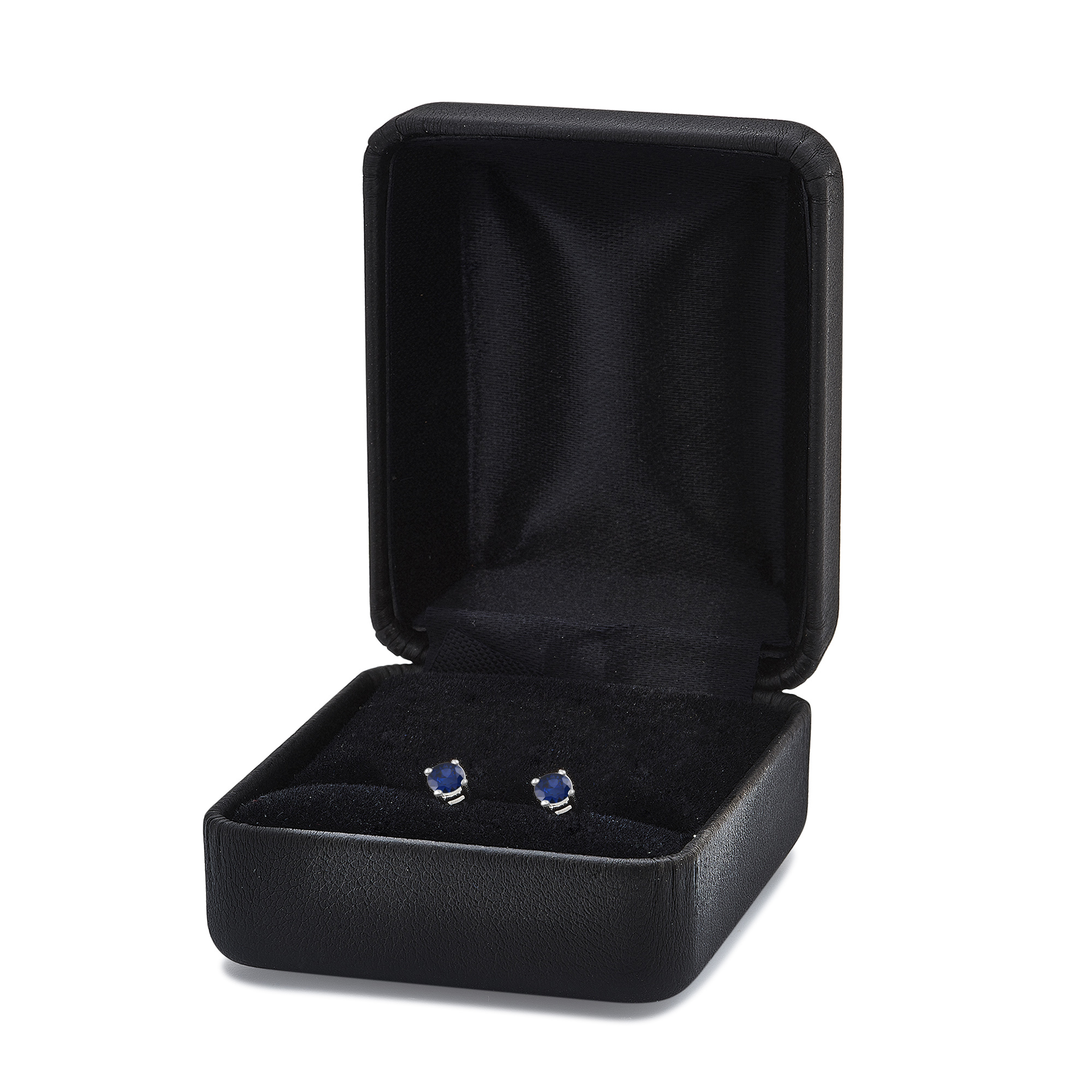 Arista Created Blue Sapphire Stud Earrings in Sterling Silver