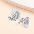 thumbnail image 7 of HemaKayy Cufflinks for Men, Classic Wedding Business Shirt Cuff Links Personalized Gifts Father Grandfather Dad Husband Boyfriend Tie Clip, Round - Sliver - Unique Marble Texture, 7 of 7