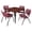 Cherry / Black / Burgundy, variant on Romig Arco 36 in. Square Breakroom Table- Maple Top, Black Base & 4 M Stack Chairs- Black