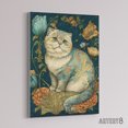 thumbnail image 2 of Cute Cat With Floral Pattern Fur Canvas Wall Art Print 18X24", 2 of 4