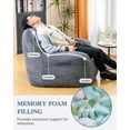 thumbnail image 3 of Baxluxe Ergonomic Bean Bag Chair for Adults, Faux Fur Fluffy Sofa Chair with High-Density Memory Foam, Grey Comfy Bean Bag Couch for Reading, Gaming (53 Inches Bean Bag Chair), 3 of 9