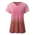 thumbnail image 5 of SHITINN Fashion Women's Loose Casual Gradient V Neck Tops T Shirt Short Sleeve Women's Blouse Women Short Sleeve Tops Summer Clothes Blouses for Women Casual, 5 of 5