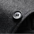thumbnail image 3 of SWSMCLT Men's Wool Trench Jacket & Coat Warm Quilted Single Breasted Button Slim Fit Peacoat Band Collar Fall Long Sleeve Winter Grey S, 3 of 5