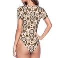 thumbnail image 3 of Uemuo Retro Dreamcatcher Pattern Women's One Piece Short Sleeve Swimsuit Rash Guard Surfing Modest Quick-drying Swimsuit Beach Essentials-Large, 3 of 9