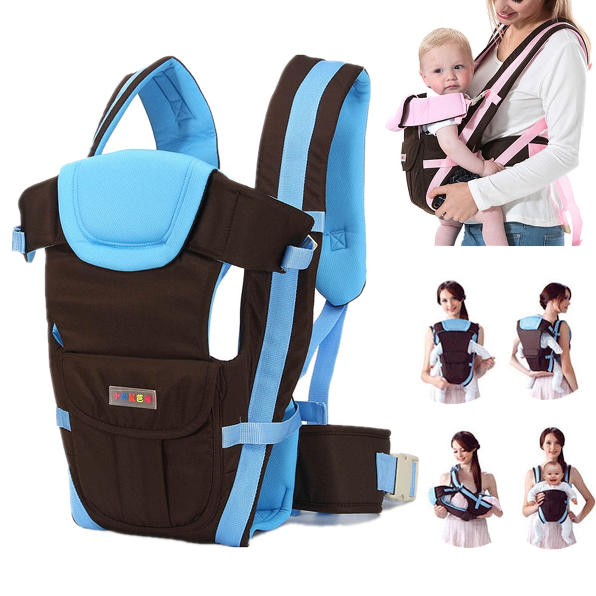 Flip Front 2 Back Baby Carriers,Soft Carrier for Summer Newborn Toddler HipSeat Infant Child Backpack Carrier Easy Comfortable Positions Extendable 