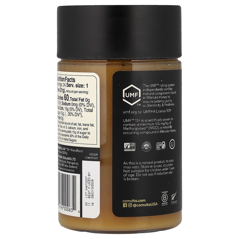 Comvita, Manuka Honey, UMF‚Ñ¢ 15+, MGO 514+ 17.6 oz, Raw