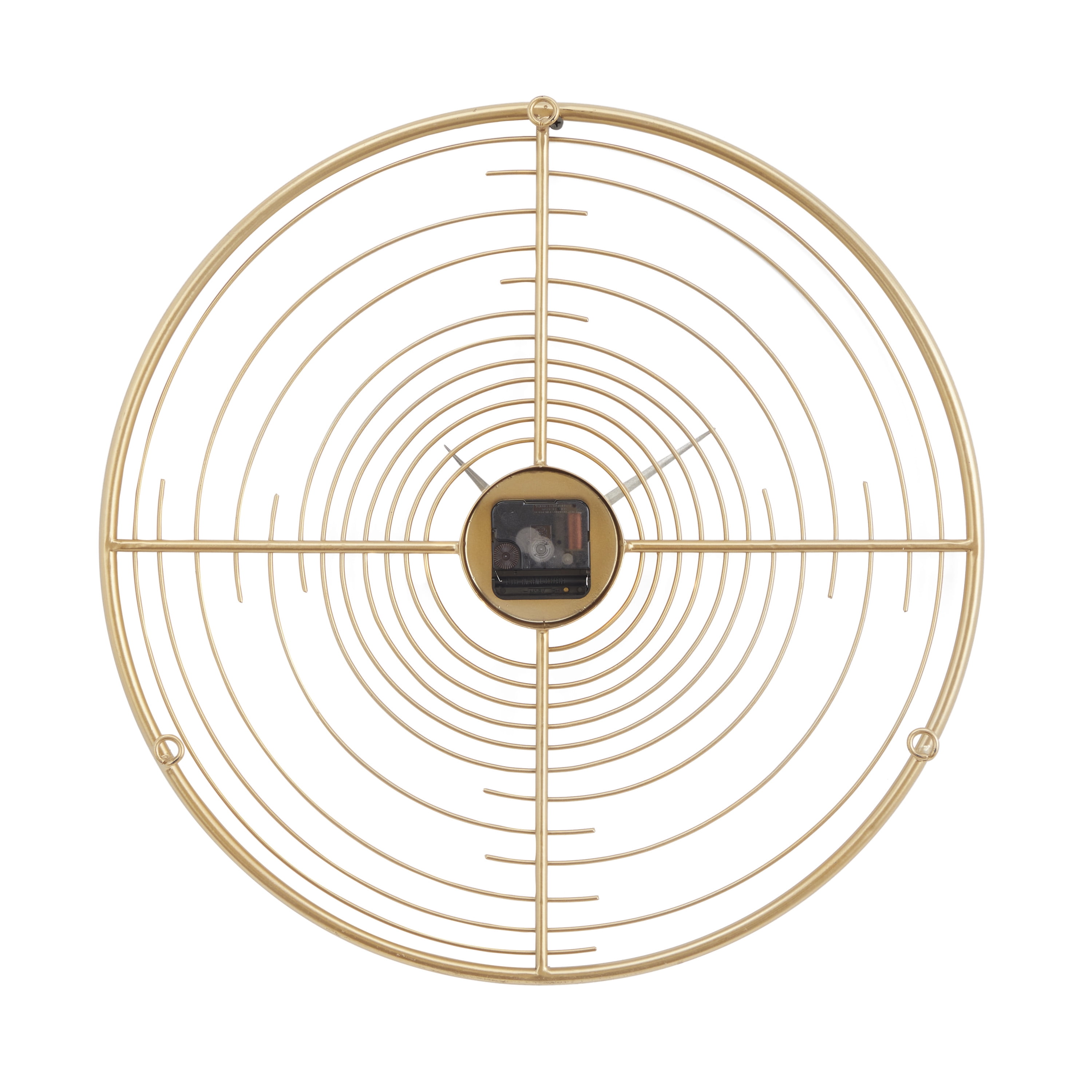 DecMode 20" Gold Metal Open Frame Swirl Wall Clock