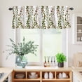 thumbnail image 5 of 3 Piece Kitchen Curtains and Valances Set Green Pink Weeping Eucalyptus Cafe Curtains 36 Inch Length Spring Summer Farmhouse Leaves Valance & Tier Curtain for Living Room Bedroom 54"x18"+27"x36"*2, 5 of 6