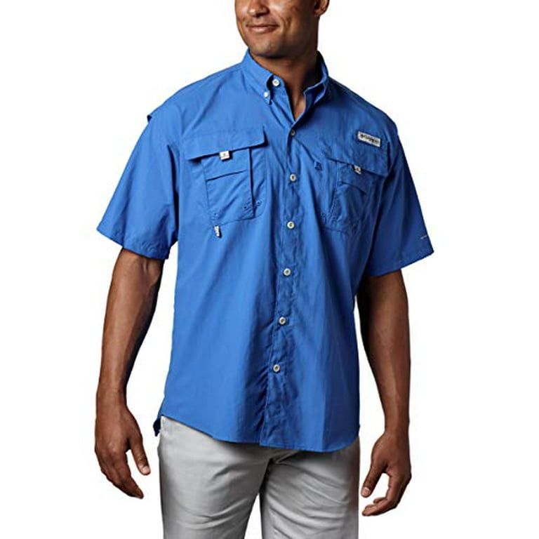 Columbia Men's PFG Bahama II Short Sleeve Shirt, Vivid Blue, X-Large/Tall 