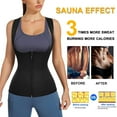 thumbnail image 5 of Junlan Women Waist Trainer Vest Slim Corset Workout Sweat Tank Top Zipper Compression Shirt Sauna Suit Body Shaper(Black, XS), 5 of 8