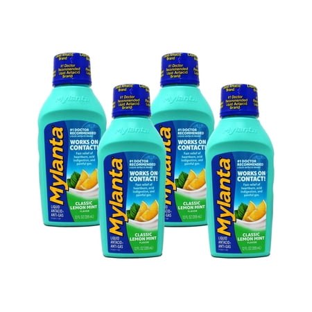 Mylanta Maximum Strength Antacid and Anti-Gas, Classic Flavor, Fast Relief for Heartburn and Gas, 12 Fl oz (Pack of 4)