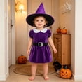 thumbnail image 5 of Toddler Witch Witch Dresses with Hats Two Piece Set Dress up Clothes Girl Halloween 18-24 Months, 5 of 9