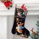 thumbnail image 2 of Chihuahua Tema: Calcetines de Navidad, fino lino blanco para colgar en escaleras y chimenea, decoración navideña para el hogar, regalo de Navidad.54cm×38cm, 2 of 5