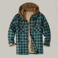 thumbnail image 3 of Plaid Hoodies for Men Heavy Plaid Jacket Mens Coats Plus Size Big Tall Button Down Patchwork Contrast Color Casual Long Sleeve 2024, 3 of 5