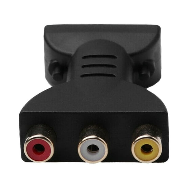 1 unidad a convertidor AV adaptador AV de alta definición adaptador de salida de vídeo negro