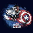 thumbnail image 2 of Men's Marvel The Falcon and the Winter Soldier Captain America Paint Graphic Tee Navy Blue Medium, 2 of 5