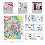 Stamped Embroidery Kit Flowers and snakes Punch Needle Embroidery Kit Cross Stich 16x20in