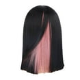 thumbnail image 1 of African Ladies Wavy Curls Wig with Center Part and Colorful Highlights - Shoulder Length, 1 of 6