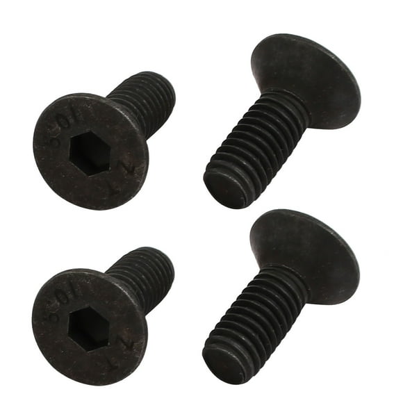 Unique Bargains 4pcs M6x16mm Flat Countersunk Head Hex Socket Left Hand Thread Bolt DIN7991