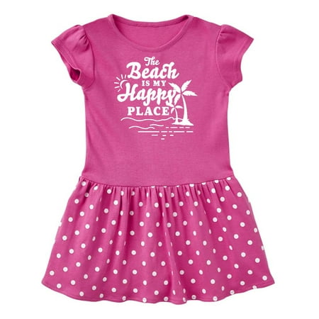 

Inktastic The Beach is My Happy Place with Palm Trees Gift Baby Girl Dress