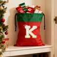 thumbnail image 4 of Personalized 26 Letter Christmas Santa Sack, Custom Large Gift Bag with Initial, for Xmas, A-Z Red Big Velvet Gift Wrapping Bags with Initial, 12.2 x 14.96 in, 4 of 6