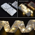 thumbnail image 5 of 2PCS Christmas Ribbon Lights Battery Operated Fairy Led Lights Christmas Decorations Copper Wire Ribbon for Christmas Tree Outdoor Indoor Xmas Party Weddings Hanging Decor, 5 of 7