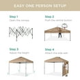 thumbnail image 4 of Best Choice Products 10x10ft Easy Setup Pop Up Canopy, Portable Tent w/ Side Wall, 1-Button Push, Case - Tan, 4 of 9