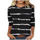 thumbnail image 1 of ICHUANYI Clearance Women's Fashion Printed Loose T-shirt Mid-length 3/4 Sleeves Blouse Round Neck Casual Tops(Black, S) ICHUANYI WER2023081509344, 1 of 4
