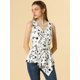 thumbnail image 3 of INSPIRE CHIC Top peplum envolvente con dobladillo asimétrico en la cintura con cuello en V sin mangas para mujerFlor Negro M, 3 of 6