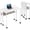 White, variant on M optimized 31.5" Folding Desk Small Rolling Desk with Storage Shelf, Computer Table for Small Spaces, Space Saving Sofa Table with Wheels for Home Office, Study, Easy Assembly
