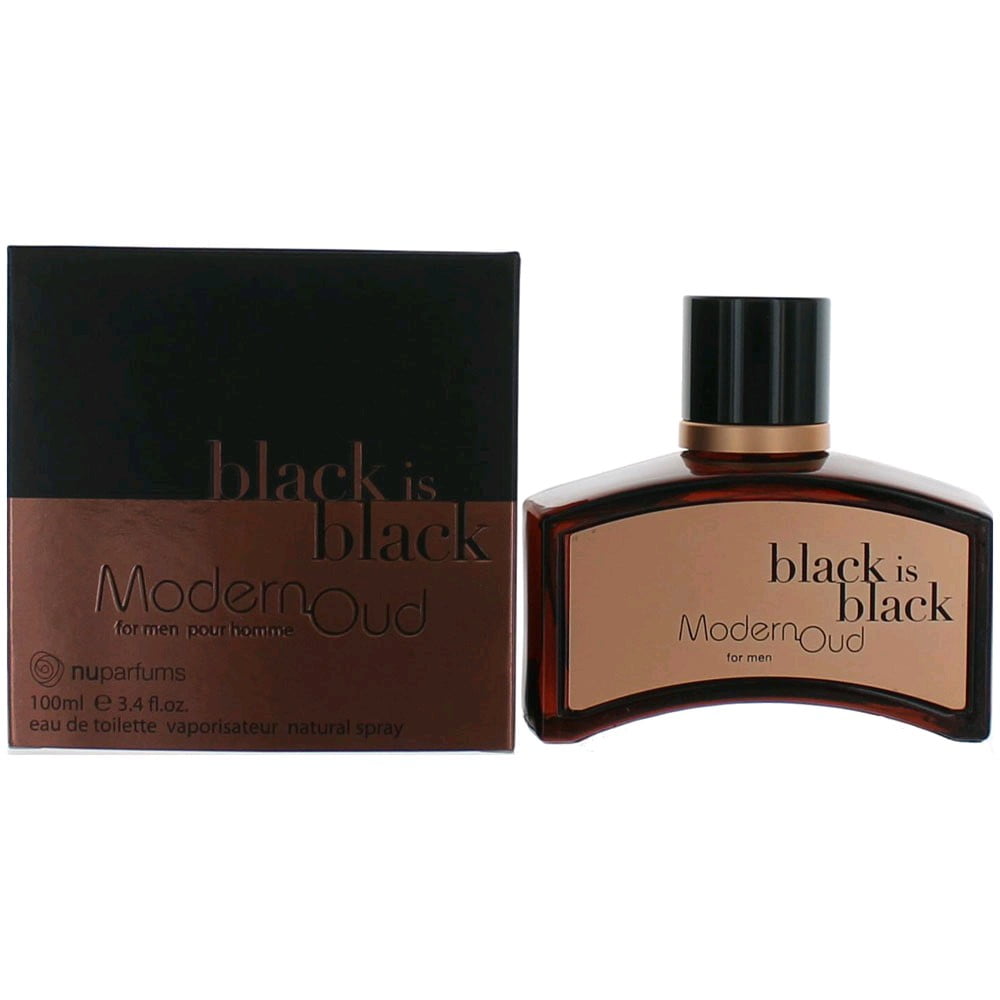 Nuparfums Black is Black Modern Oud for Men Eau de Toilette Spray, 3.4