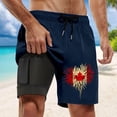 thumbnail image 2 of Shorts de Plage Homme Été Imprimé Double Couche Intérieure avec Poche Short Homme Marine TG, 2 of 4