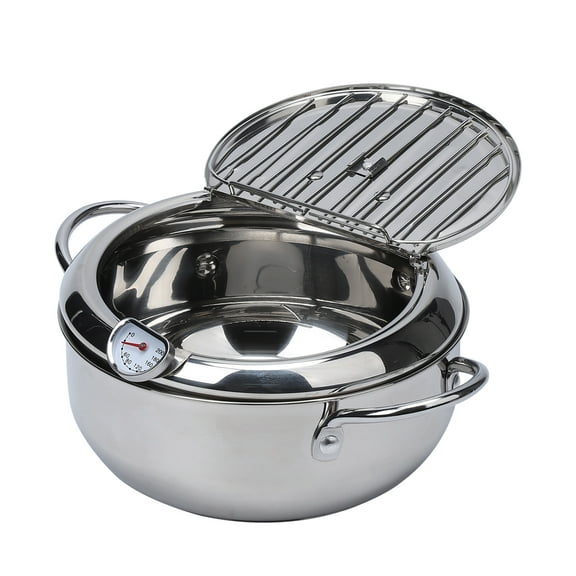 Tempura Frying Pan 304 Stainless Steel Small Deep Fryer for French Fries Shrimp Chicken Wings Shrimp