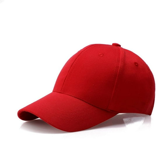 Outdoor Solid Color Washed Cotton Adjustable Baseball Cap Visored Cap Hats & Caps Sunshade Hat RED
