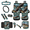 Bald Eagle with Southwest Tribal & Cowhide Pattern, variant on HUIACONG Car Seat Cover Set, with Car Cup Holder Coasters Steering Wheel Cover Car Safety Strap Cover, Floral Butterfly Durable Easy Installation