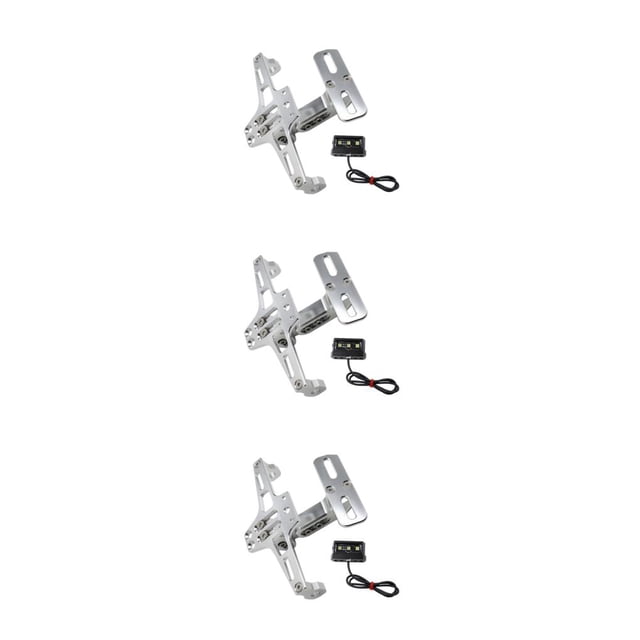 Soporte de aluminio Riwesomey ajustable para accesorios de motocicleta marco de matrícula con luz impermeable