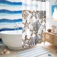thumbnail image 5 of No Hook Shower Curtain, Coastal Brown Coral Shower Curtains for Bathroom with See Through Top Window, Summer Ocean Starfish Nautical Vintage Waterproof & Washable Bath Curtain Stand Up Stall 36"x72", 5 of 9