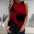 thumbnail image 2 of QASIEATN Women Print Daily Summer Shirts for Women's O Neck Tank Tops Print Blouse Sleeveless Workout Shirts Casual Loose Tees, 2 of 9