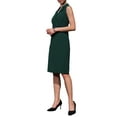 thumbnail image 4 of INSPIRE CHIC Women's Sleeveless Pencil Dress Notched Lapel Faux Wrap Formal Business Work Dresses L Dark Green, 4 of 5