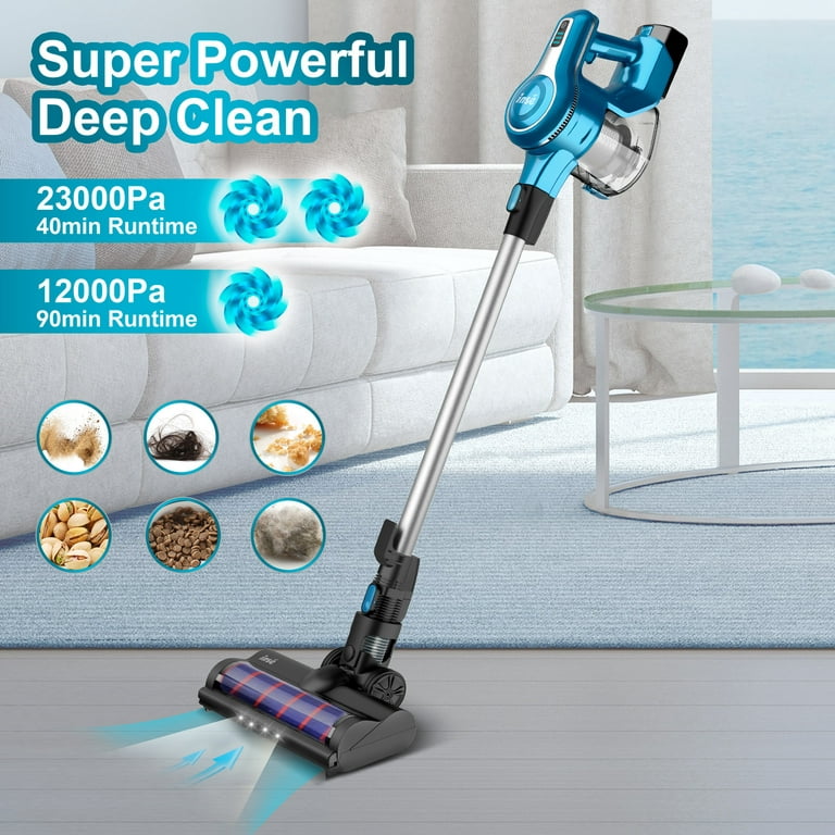 Inse Cordless Vacuum Cleaner With 2 Batteries Up To 80 Minutes Run Time Rechargeable Stick Lightweight Powerful Suction Handheld Vac For Hardwood Floor Carpet Pet Com