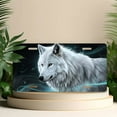 thumbnail image 4 of License Plate, Arctic Wolf Portrait Decorative Front,Personalized Stainless Steel License Plate Cover For Men Women,12.2" X 6.2", 4 of 6