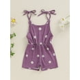 thumbnail image 2 of Suealasg Toddler Girls Jumpsuit Pants Sleeveless Tie Straps Daisy Print Romper Pants 6M 12M 24M 2T 3T 4T Baby Girls Summer Clothes, 2 of 7