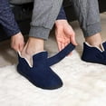 thumbnail image 5 of Zizor Men's Adjustable Velcro Strap Slippers, Memory Foam Closed Back House Shoes, 5 of 6