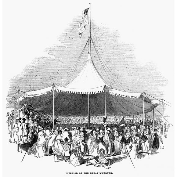 New York State Fair, 1844. /N'Interior The Great Marquise.' Gravure, 1844. Affiche Imprimée par (18 x 24)