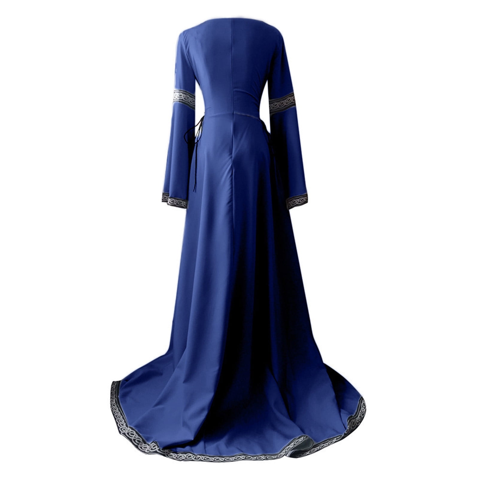 Jsaierl Renaissance Costume for Women Retro Medieval Elegant Goth Maxi Dresses Cosplay Party Steampunk Ball Gown Chemise Dress