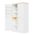 thumbnail image 6 of 71" Freestanding Kitchen Pantry Cabinet, Tall Storage Cabinet with 2 Drawers, 2 Adjustable Shelves, 8 Door Shelves, Large Cupboard Buffet Cabinet for Living Room Dining Room, White, 6 of 7