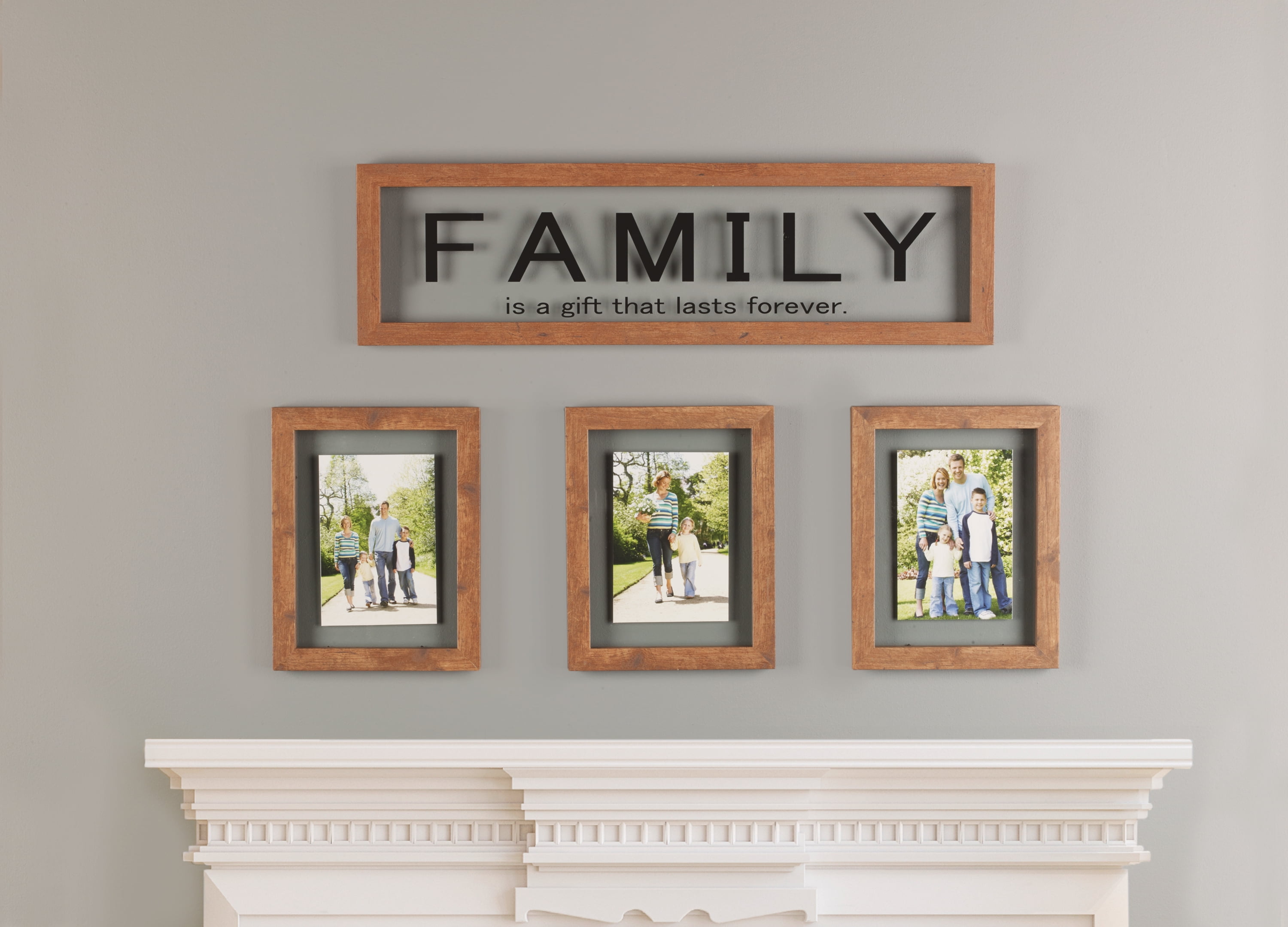 Melannco Set of 4 Family Sentiment Floating Photo Frames