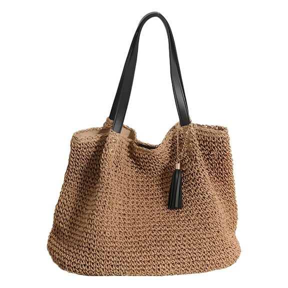GASTROPOD Retro Straw Shoulder Bags for Women Woven Summer Beach Tote Bag Purse Large Handbag Top Handle Satchel Vacation Woven Bag