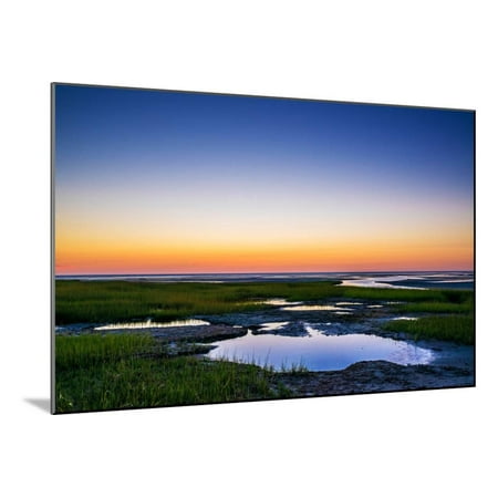 Cape Cod Wall Mount - Salt Marsh Tidal Pools at Low Tide, Boat Meadow Beach, Eastham, Cape Cod, Massachusetts, USA Wood Mounted Print Wall Art By Mira