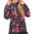 thumbnail image 4 of KLL Rose Mix Leopard 2 for Womens Pullover Hoodie with Pocket Hooded Long Sleeve Shirts Sweatshirt for Women-Large, 4 of 7